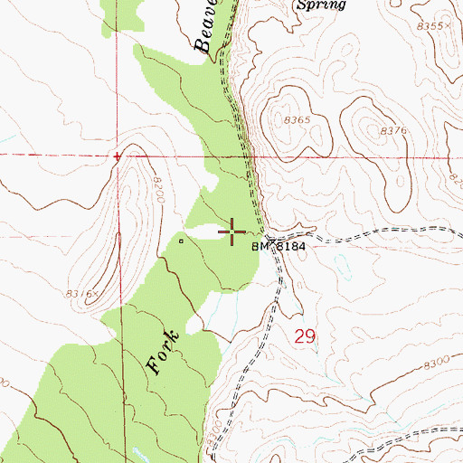 Topographic Map of Middle Fork Beaver Creek, UT