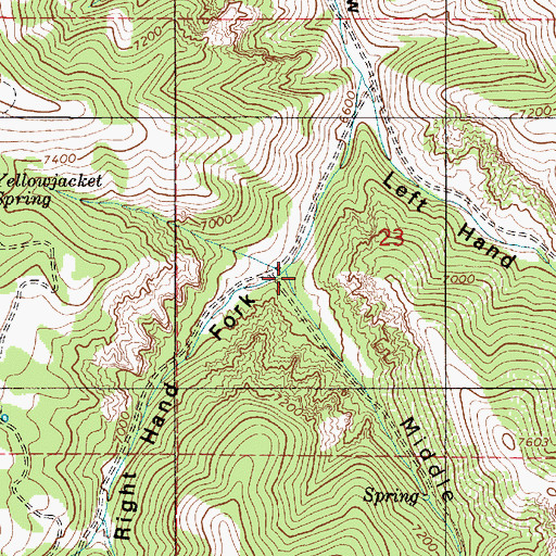 Topographic Map of Middle Fork Coal Hollow, UT