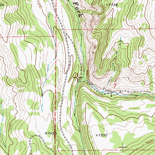 Topographic Map of Middle Fork East Fork Chalk Creek, UT