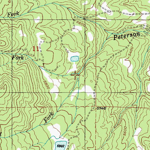 Topographic Map of Middle Fork Peterson Creek, UT