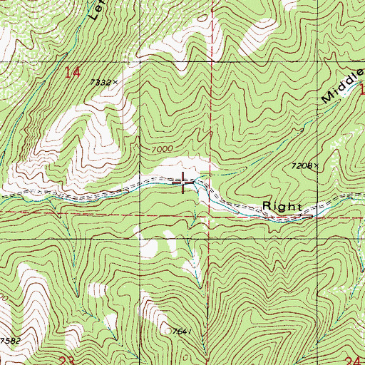 Topographic Map of Middle Fork Pole Creek, UT