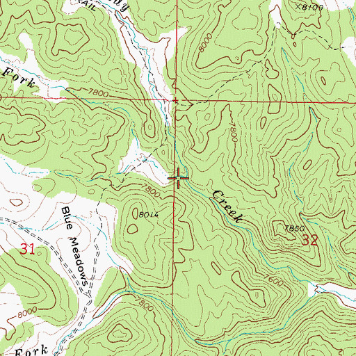 Topographic Map of Middle Fork Sandy Creek, UT