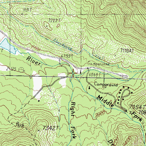 Topographic Map of Middle Fork Santa Clara River, UT