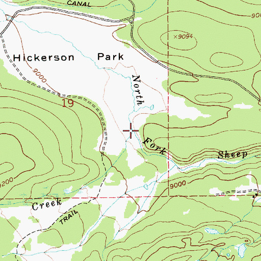 Topographic Map of Middle Fork Sheep Creek, UT