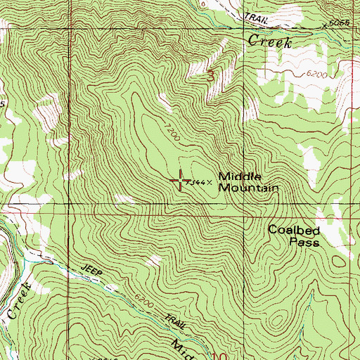 Topographic Map of Middle Mountain, UT