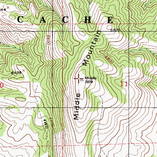 Topographic Map of Middle Mountain, UT