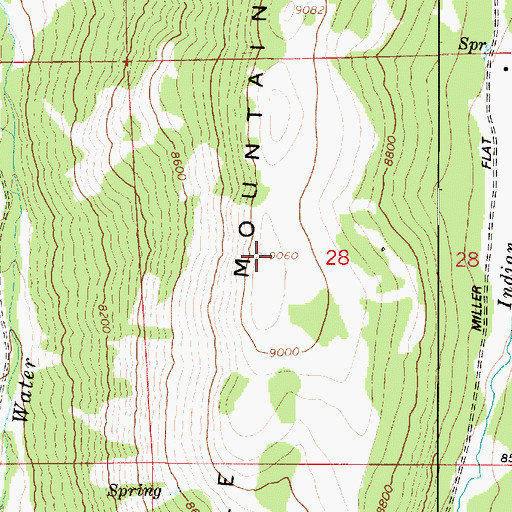 Topographic Map of Middle Mountain, UT