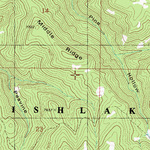 Topographic Map of Middle Ridge, UT
