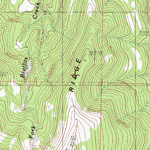 Topographic Map of Middle Ridge, UT