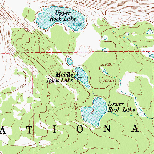 Topographic Map of Middle Rock Lake, UT