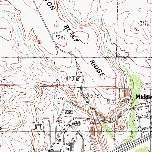 Topographic Map of Middleton Black Ridge, UT