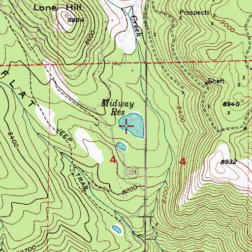 Topographic Map of Midway Reservoir, UT
