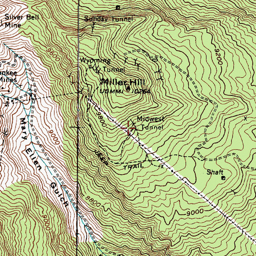 Topographic Map of Midwest Tunnel, UT