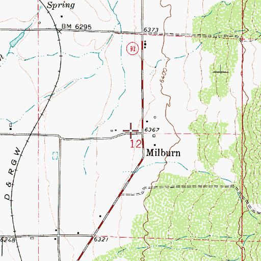 Topographic Map of Milburn, UT
