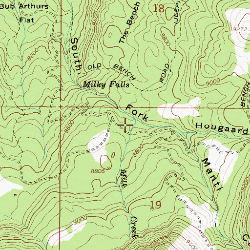 Topographic Map of Milk Creek, UT