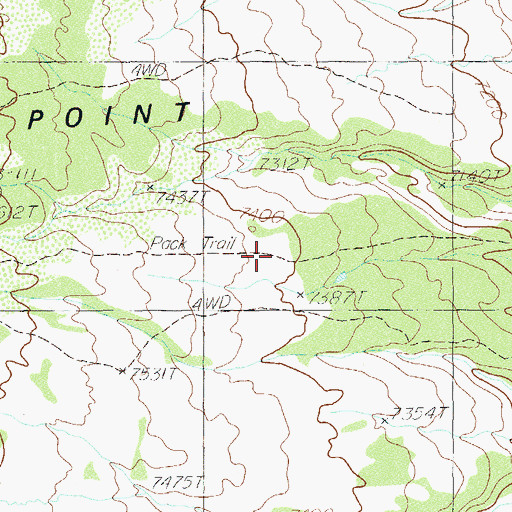 Topographic Map of Milk Ranch Point, UT