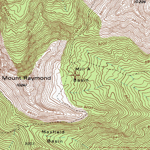 Topographic Map of Mill A Basin, UT