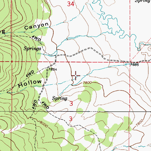 Topographic Map of Mill A Hollow, UT