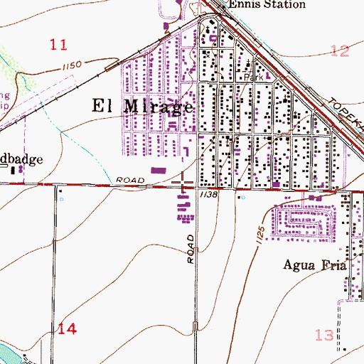 Topographic Map of El Mirage Baseball Park, AZ