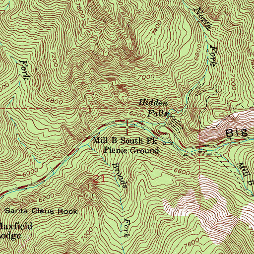 Topographic Map of Mill B North Fork, UT