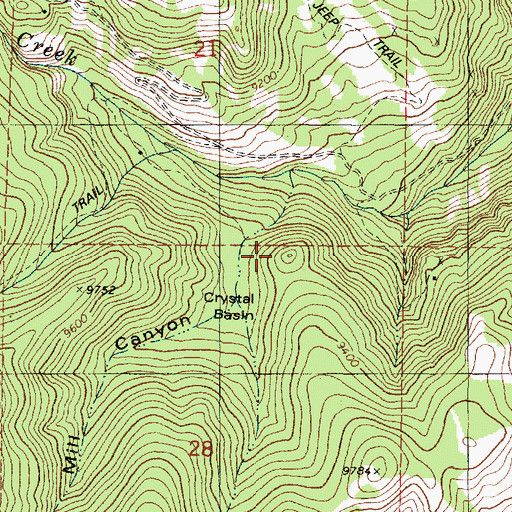 Topographic Map of Mill Canyon, UT