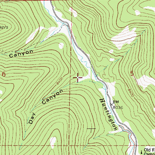 Topographic Map of Mill Canyon, UT