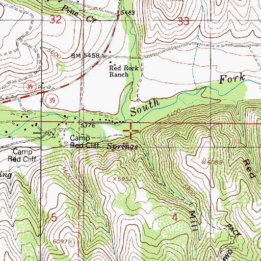 Topographic Map of Mill Canyon, UT