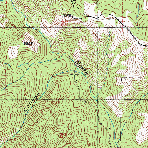 Topographic Map of Mill Canyon, UT