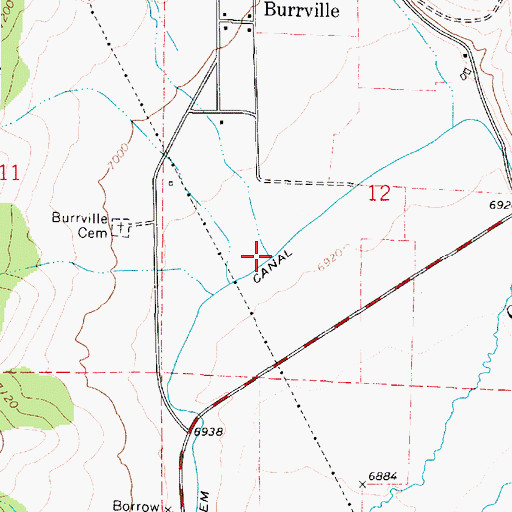 Topographic Map of Mill Creek, UT