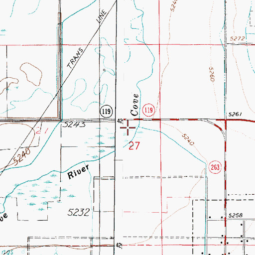 Topographic Map of Mill Creek, UT