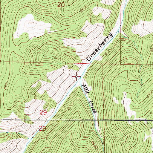 Topographic Map of Mill Creek, UT