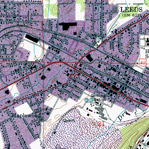 Topographic Map of Leeds Presbyterian Church, AL