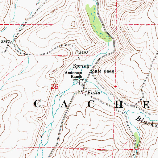 Topographic Map of Mill Creek, UT