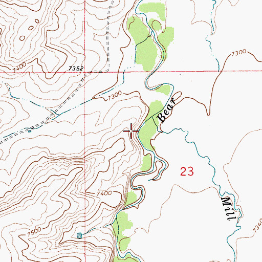 Topographic Map of Mill Creek, UT