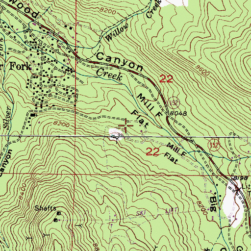 Topographic Map of Mill F Flat, UT