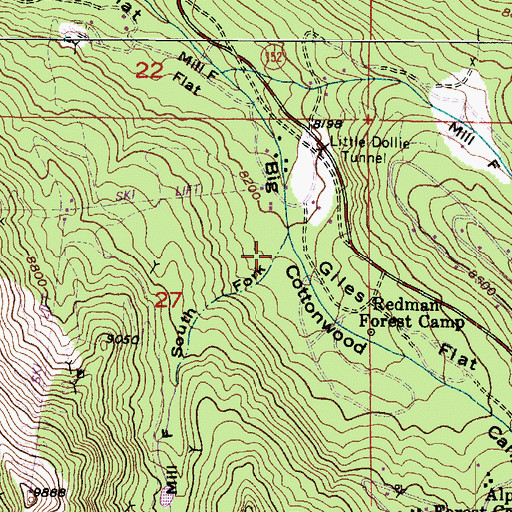 Topographic Map of Mill F South Fork, UT