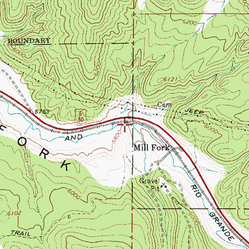 Topographic Map of Mill Fork, UT