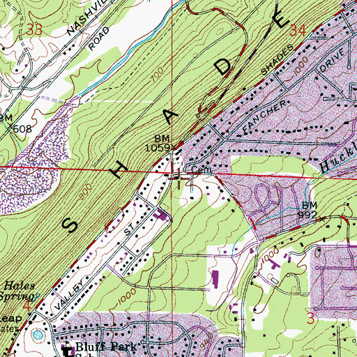 Topographic Map of Liberty Bible Church, AL