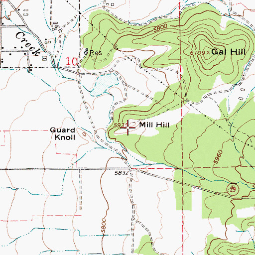 Topographic Map of Mill Hill, UT