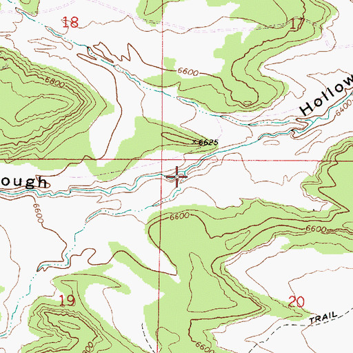 Topographic Map of Mill Hollow, UT