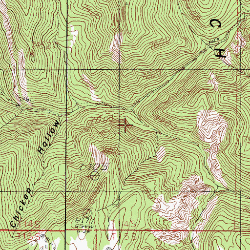 Topographic Map of Mill Hollow, UT