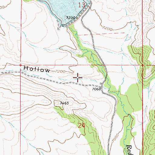 Topographic Map of Mill Hollow, UT
