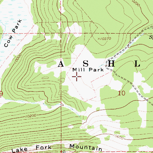 Topographic Map of Mill Park, UT