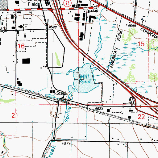 Topographic Map of Mill Pond, UT