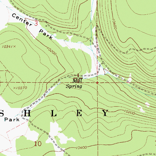 Topographic Map of Mill Spring, UT
