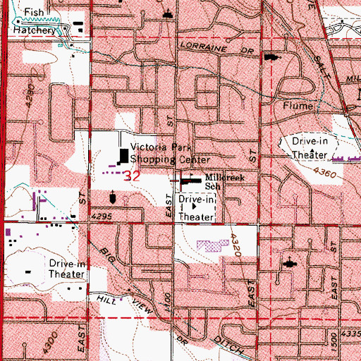 Topographic Map of Mill Creek Elementary School, UT