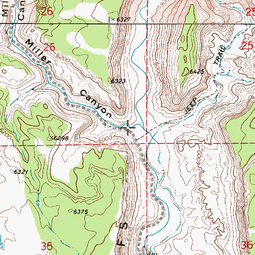Topographic Map of Miller Canyon, UT