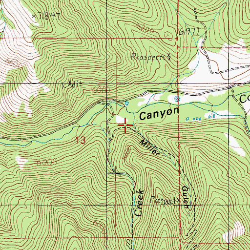 Topographic Map of Miller Gulch, UT