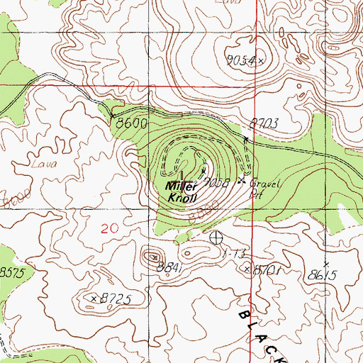 Topographic Map of Miller Knoll, UT