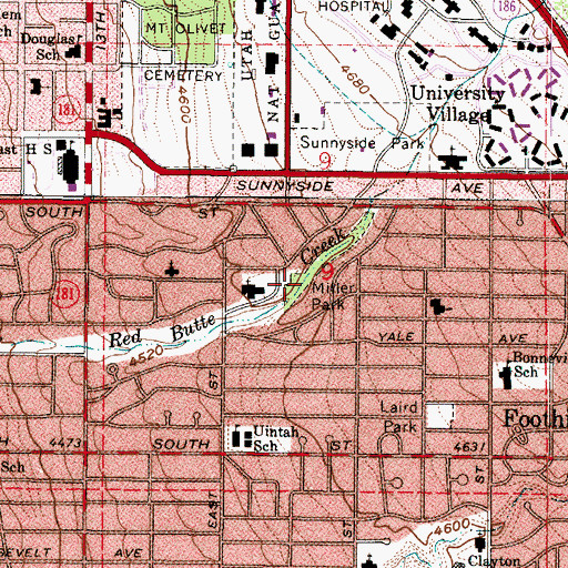 Topographic Map of Miller Park, UT